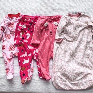Baby girl sleepers and sleepsack